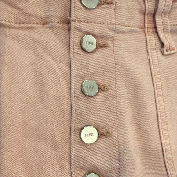 PAIGE Mayslie High Rise Exposed Button Fly Belted Jogger Rouge Glow Pink Sz 30 - Picture 9 of 12